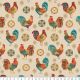 Roosters Cotton Fabric, 1 Yard Precut