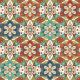 Floral Tiles Cotton Fabric, 1 Yard Precut