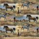 Horses on the Prairie Cotton Fabric