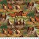 Horses in the Meadow Digital Cotton Print Fabric