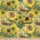 Birds Atop Sunflowers Digital Cotton Print Fabric By The Yard